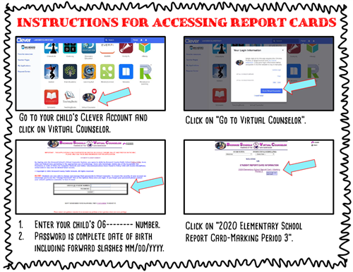 Instructions for accessing report cards